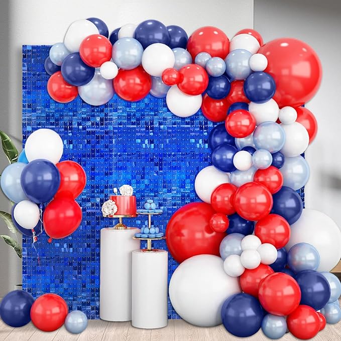 12PCS Royal blue Shimmer Wall Backdrop, Laser Square Sequin Photo Backdrops Panel, Glitter Wall Background for Birthdays, Weddings, Christmas, Engagements, Disco Bachelorette Party Decor (3FTx4FT)