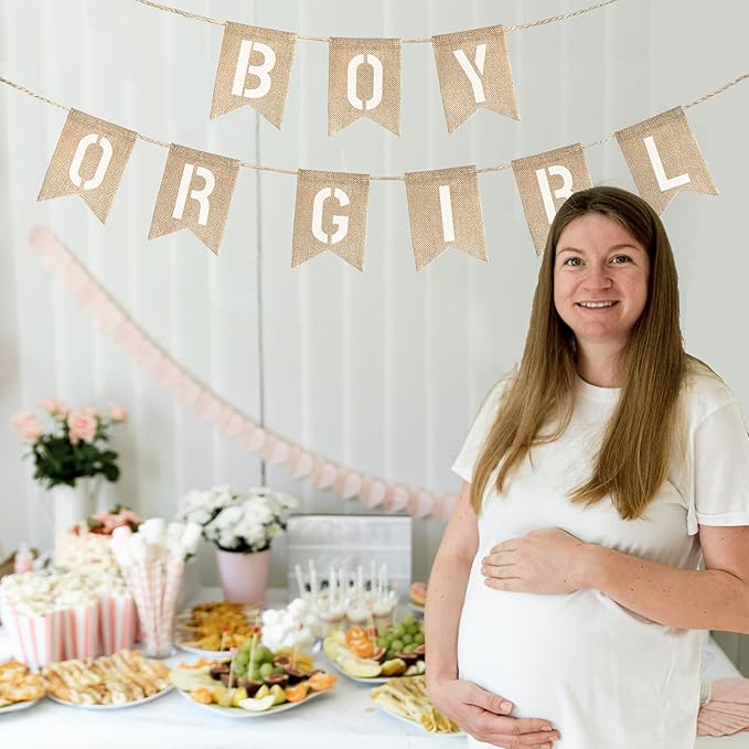 20 PCS Burlap Banner with 27 PCS Letters Stencil DIY Customizable Birthday Party Banners Decorations for Wedding, Camping