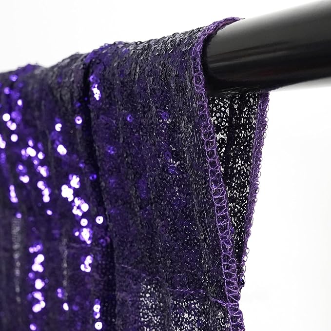 Poise3EHome Purple Sequin Backdrop, 10Ft x 10Ft Glitter Photography Background Curtains for Halloween Party Wedding Birthday Christmas Thanksgiving Decoration