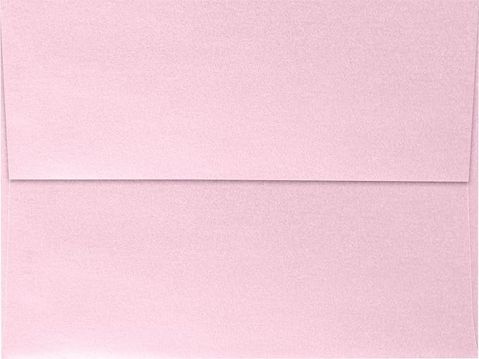 LUXPaper A7 Invitation Envelopes | Peel & Press | 5 1/4" x 7 1/4" | Rose Quartz Metallic | 80lb. Text | 250 Qty