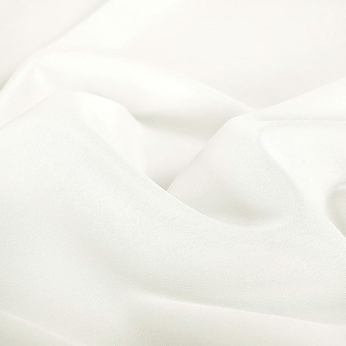 Ascoza 2pack 90 Inch Ivory Round Tablecloth in Polyester Fabric for Wedding/Banquet/Restaurant/Parties