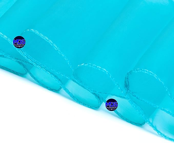 MDS Pack of 10 PCS Organza Chair Sashes Wider Dining Chair Bows Ribbon Tie Back for Wedding Party Birthday Bridal Shower Reception Event Banquet Home Chair Cover Decoration - Light Teal
