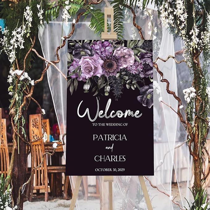Gothic Wedding Welcome Sign - Dark Romantic Gothic Ceremony Sign