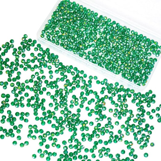 1200Pcs 4mm Crystal Glass Beads for Jewelry Making Beads for Bracelets Necklace Pendants Making Supplies(Malachite Green)