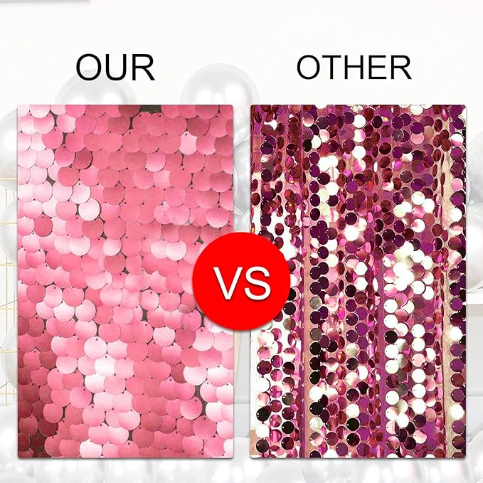 JYFLZQ Pink Payette Sequin Backdrop Big Sequin Backdrop Curtain for Parties 8.5 x 8.5 ft
