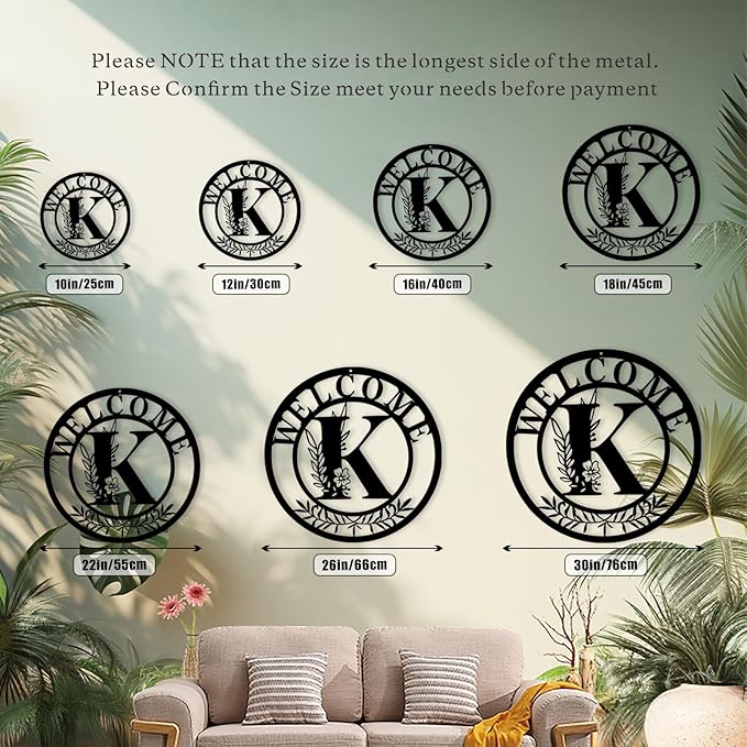 Custom Metal Name Sign, Personalized Family Last Name Signs for Home, Split Letter Monogram Wall Art Decor, Customized Metal Signs for Outdoor, Personalized Wedding Housewarming Gift