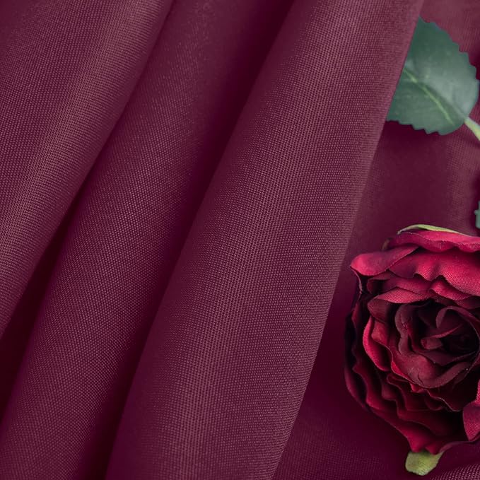 Ascoza 2pack 108 Inch Burgundy Round Tablecloth in Washable Polyester Fabric for Wedding/Banquet/Restaurant/Parties