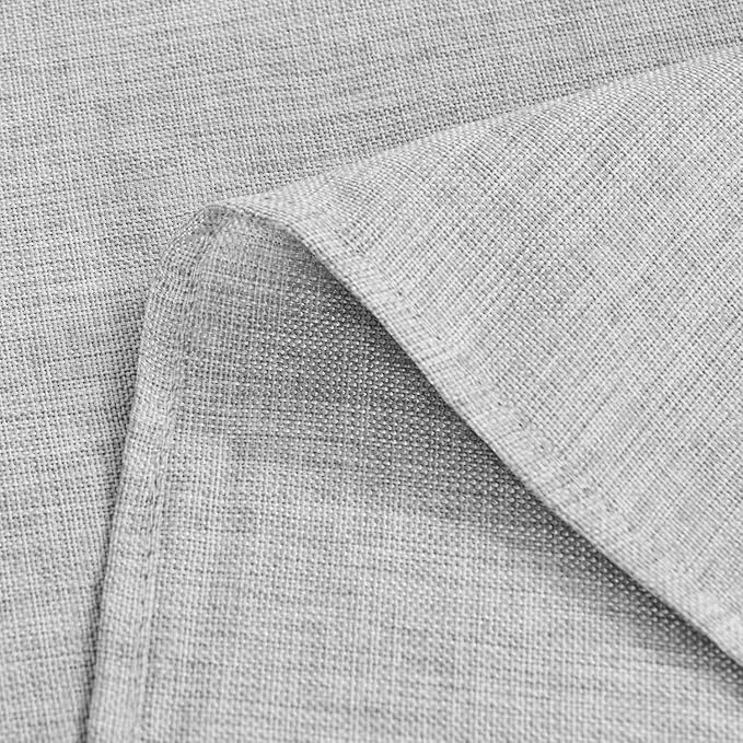 Hiasan Faux Linen Rectangle Tablecloth - Wrinkle and Stain Resistant Washable Table Cloth for Kitchen Dining Room Holiday Table Cover for Dinner, Light Grey, 60 x 84 Inch
