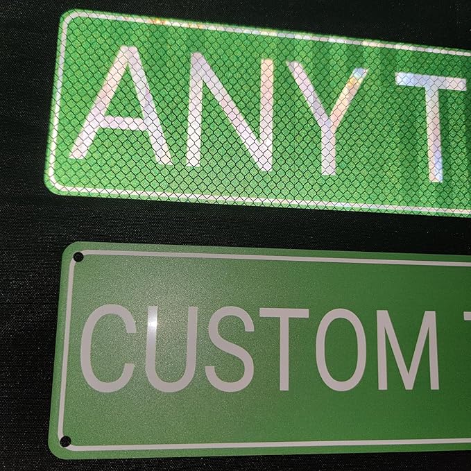 Custom Reflective Street Signs - Single/Double Sided Outdoor Metal Signs with Text, Photo, Logo - Personalized for Office, Business, Home - 4x18 Inch Rust Free .040 Aluminum