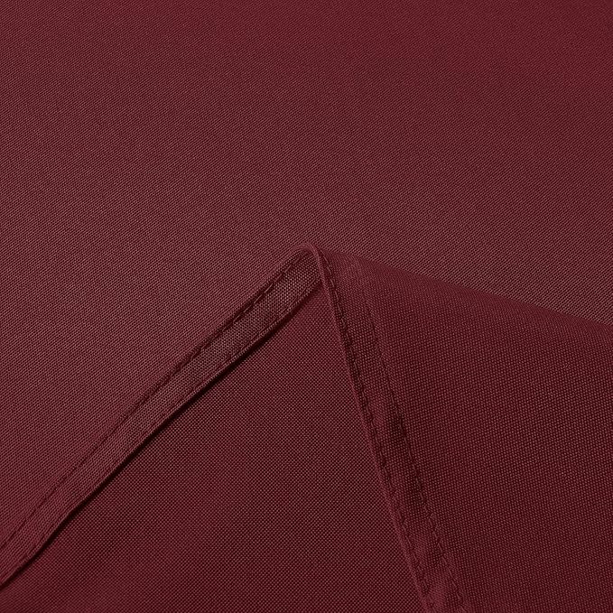 sancua Round Tablecloth - 60 Inch - Water Resistant Spill Proof Washable Polyester Table Cloth Decorative Fabric Table Cover for Dining Tables, Buffet Parties and Camping, Burgundy