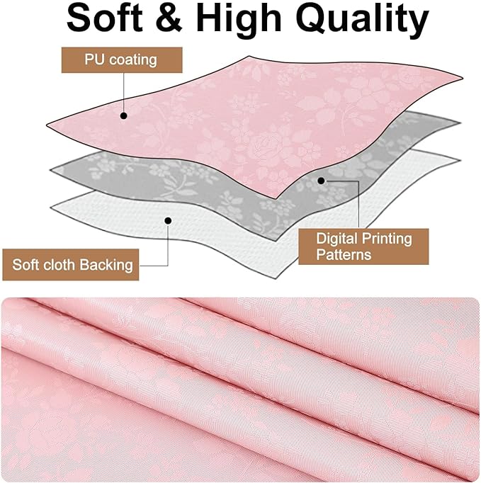 Smiry Rectangle Table Cloth, Waterproof Heavy Duty Vinyl Tablecloths, Wipeable Washable Table Cover for Kitchen and Dining Room (Pink, 60" X 120")