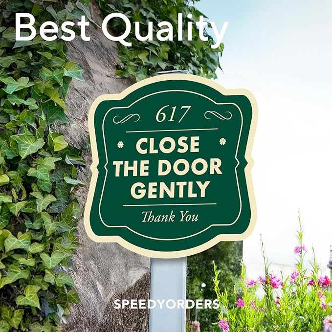 Custom Decorative Outdoor Metal Signs, Personalized Aluminum Driveway Signs, Waterproof Made in USA, Forest Green 24x24 In