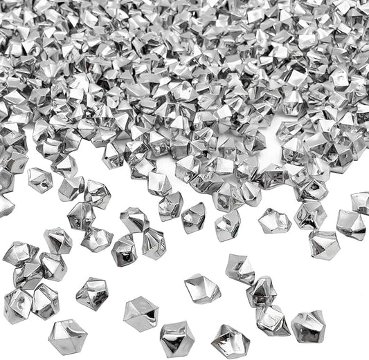 Fake Crushed Ice Cubes, Vase Fillers, 11 * 14 mm 650 pcs Reusable Fake Ice Cubes Artificial Acrylic Crystal Cubes for Wedding Decor Gold