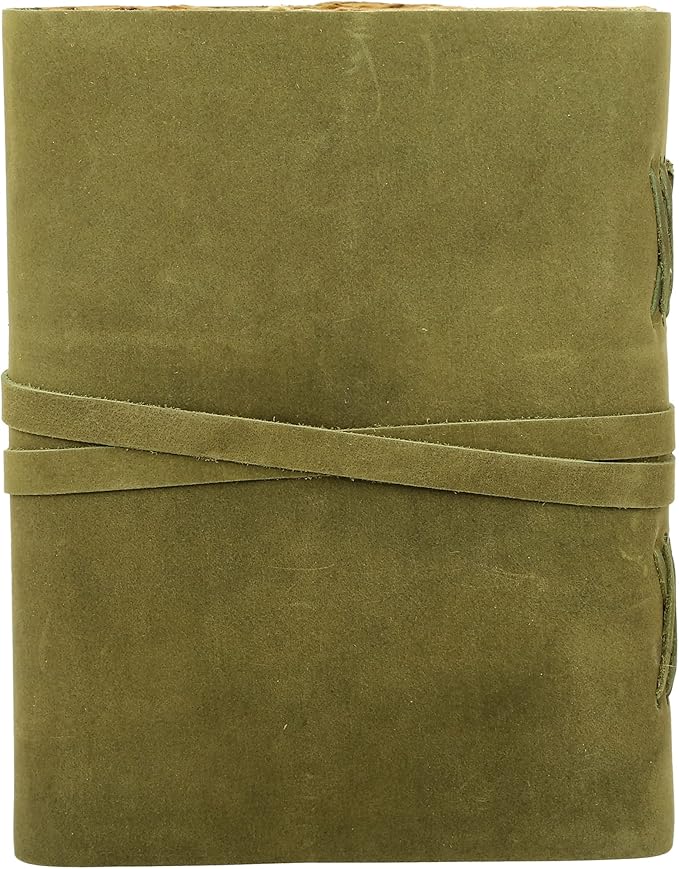 Leather Journal with Lined and Unlined Deckle Edge Paper 8x6 inch and Vintage Key | Handmade Writing Notebook Diary | Bound Daily Notepad for Men & Women Medium, Sketch/Writing pad for Artists