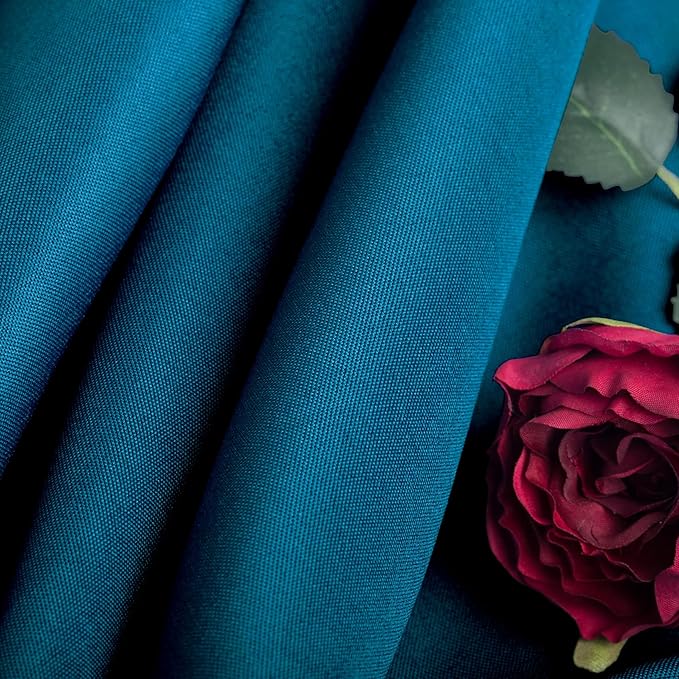 Ascoza 2pack 70 Inch Peacock Blue Round Tablecloth in Washable Polyester Fabric for Wedding/Banquet/Restaurant/Parties…