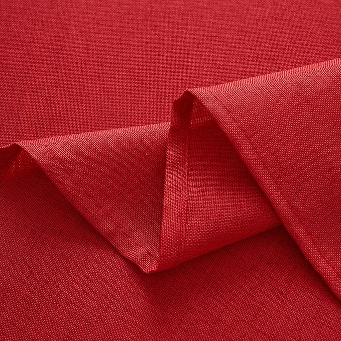 NLMUVW Red Linen Tablecloth Rectangle, Christmas Table Cloth Water Resistant Textured Table Cover for Kitchen Dining Coffee Party, 54 x 96 Inch