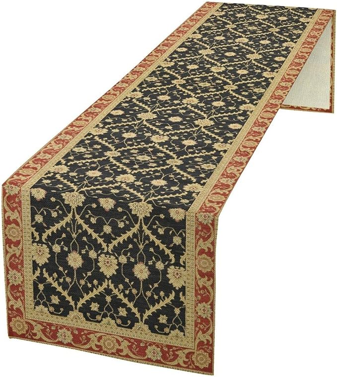 Vintage Morris Floral Table Runner, Boho Rustic Farmhouse Flower Pattern for Home Kitchen Table Decor Dining Coffee Room Party Decor 13x120in