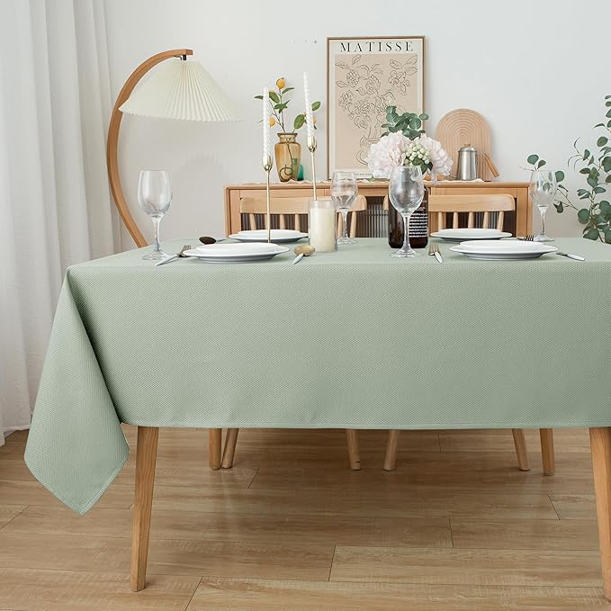 Biscaynebay Tablecloth for Rectangle Tables-52''x70'' Sage Outdoor Picnic Table Cover-Rectangular Folding Reusable Table Cloths Water Resistant for Kitchen Camping Dining Room Patio Banquet Party