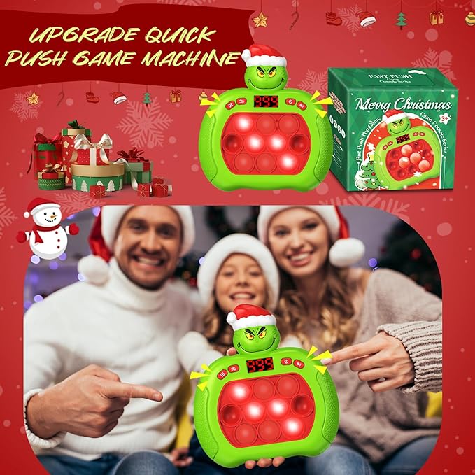 Christmas Pop Light Up Game Fidget Toy,Christmas Sensory Pop Toys for Girls Boys Kids Toddler Adult,Christmas Stocking Stuffers Party Favors Gifts,Christmas Goodie Bag