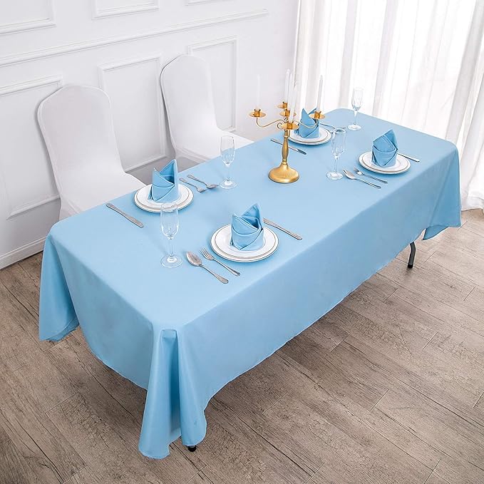 Rectangle Tablecloth 60x102 inch Washable Polyester Fabric Table Cloth for Wedding Party Dining Banquet Decoration（60x102, Blue Mist）