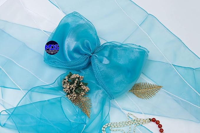 MDS Pack of 100 PCS Organza Chair Sashes Wider Dining Chair Bows Ribbon Tie Back for Wedding Party Birthday Bridal Shower Reception Event Banquet Home Chair Cover Decoration - Light Teal