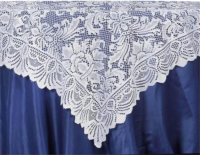 Efavormart 54" x 54" White Jolly Good Lace Table Overlay for Table Decoration