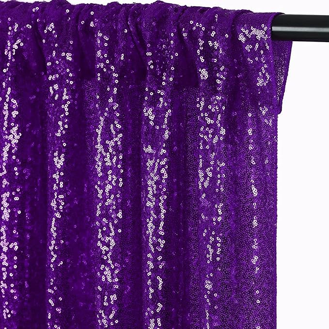 JYFLZQ Purple Sequin Backdrop Curtains 10ft x 10ft 1 Panel Glitter Photo Booth Backdrops Sparkly Photography Background Drapes for Parties Wedding Bridal Showers