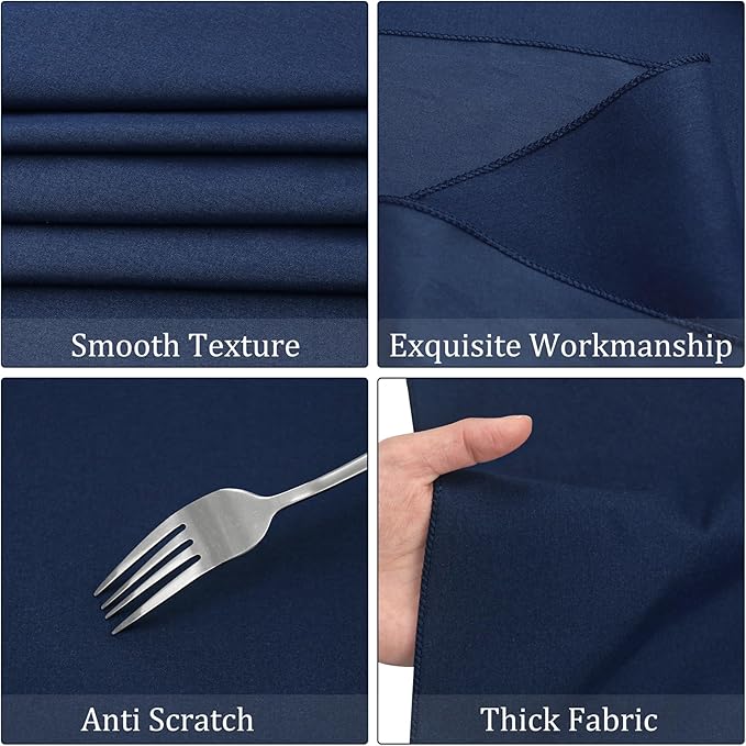 8 Pack Round Tablecloth 70 Inch Round Table Covers Bulk Washable Polyester Fabric Round Table Clothes for Wedding Party Reception Banquet Buffet Restaurant (Navy Blue, 70 Inch)
