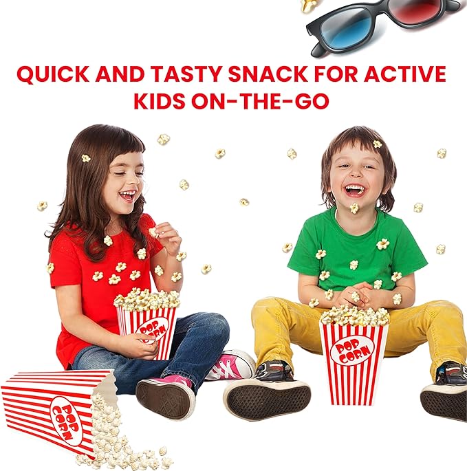 25 Pcs Small Popcorn Boxes for Party 5.5 Inches Tall Red & White Striped Popcorn Bags Mini Popcorn Buckets & Popcorn Bowl for Movie Theater, Home, Carnival Decorations (25)