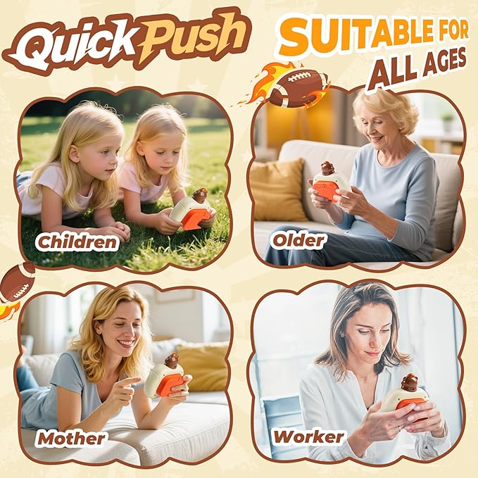 Pop Game,Football Bear Fidget Toy for Kids & Adults, Quick Push Fast Push Sensory Toys for Kids 5-7 & 8-12, Handheld Relaxing Stress Relief Game for Autism, ADHD
