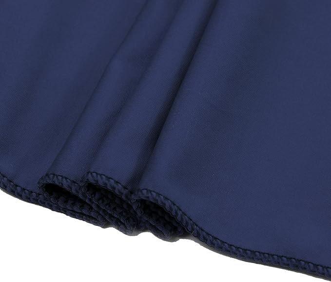 MDS Pack of 150 Spandex Chair Sashes Bows Elastic Stretch Dining Chair Bands Ties Without Slider Buckle Universal fits for Wedding Baby Shower Birthday Party Banquet Event Decoration - Navy Blue