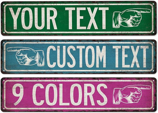 Custom Sign Customizable Sign Directional Sign This Way Sign - Made In USA - Street Signs For Bedroom Road Signs Personalized Metal Signs 104180015001