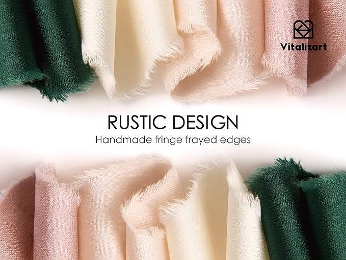 Vitalizart Silk Satin Ribbon 1 inch x 30 Yard Nude Handmade Frayed Ribbons for Gift Wrapping Baby Shower Wedding Bridal Bouquets Holiday Decor