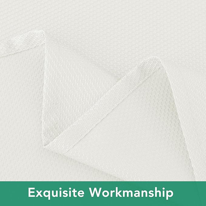 Biscaynebay Textured Fabric Tablecloths 60x84 Inches Rectangular, Ivory Water Resistant Tablecloths for Dining, Kitchen, Wedding, Parties etc. Machine Washable