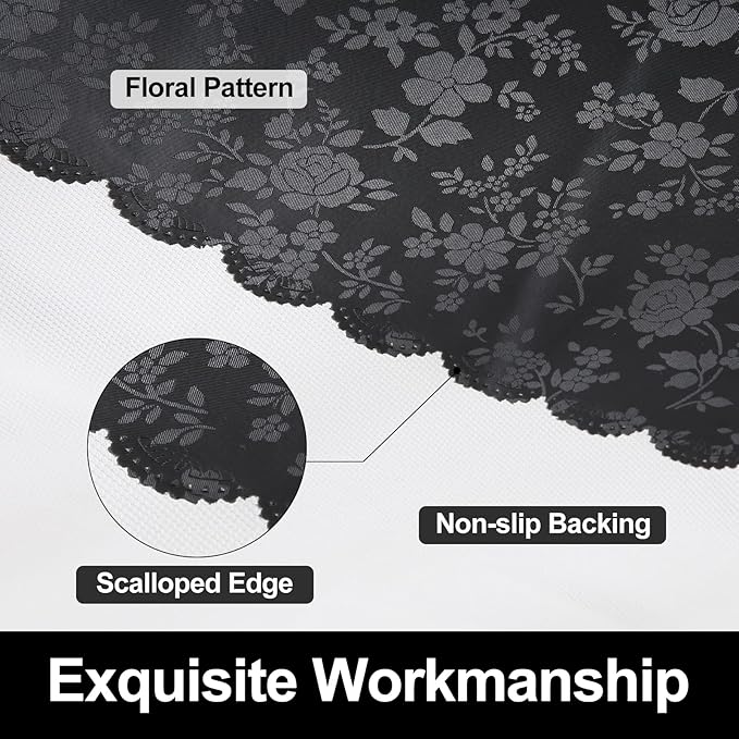Smiry Rectangle Table Cloth, Waterproof Heavy Duty Vinyl Tablecloths, Wipeable Washable Table Cover for Kitchen and Dining Room (Black, 54" X 120")