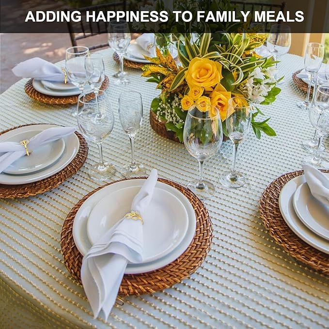 Gold Napkin Rings Set of 10,Napkin Rings Holder Buckles,Thanksgiving Christmas Napkin Ring Alloy Leaf Diamonds Napkin Ring for Dining Table Decor Wedding,Dinner Party Decorations White Diamonds 10pcs
