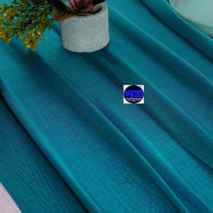 MDS 10 Pack 10ft Chiffon Table Runner 29 x 120 Inches Sheer Wedding Runner Romantic Rustic Table Runner for Wedding Decorations, Birthday Parties, Bridal Shower Party Arch Decor - Dark Teal