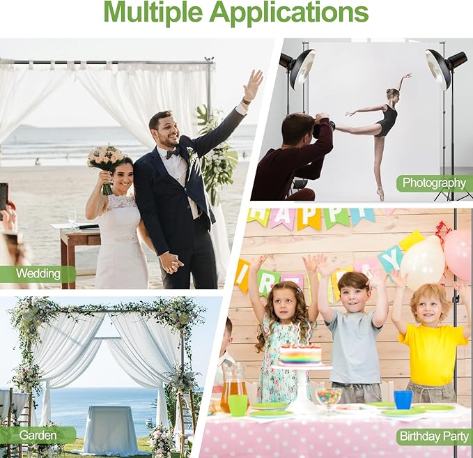 FUDESY Heavy Duty Backdrop Stand, 10x10ft Adjustable Photo Background Stand Support System Kit with Steel Base, Pipe and Drape Photography Backdrop Stand Kit for Parties Wedding Birthday