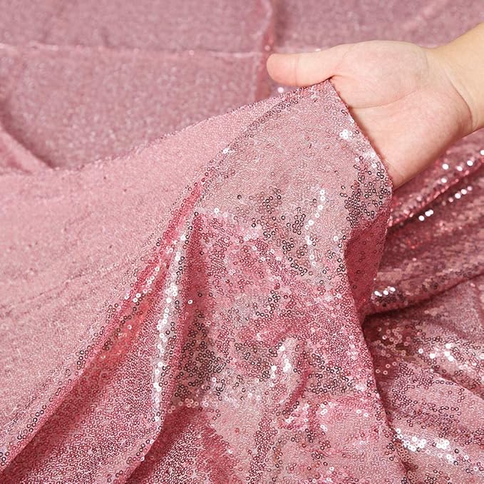 Poise3EHome Fuchsia Pink Sequin Backdrop, 4 Panels 2x8ft Glitter Curtain for Weddings, Parties, Photo Booth Decor