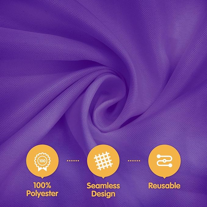 BRILLMAX 6 Pack Purple Tablecloths for 8 Foot Rectangle Tables 60 x 126 Inch - 8ft Rectangular Bulk Linen Polyester Fabric Washable Cloth Cover for Wedding Reception Banquet Birthday Party