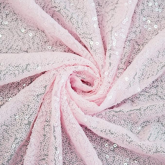 Pink Sequin Curtains 2FTx8FT 4 Panels Pink Sequin Backdrop Curtain for Parties Glitter Backdrop Photo Background for Wedding Baby Shower
