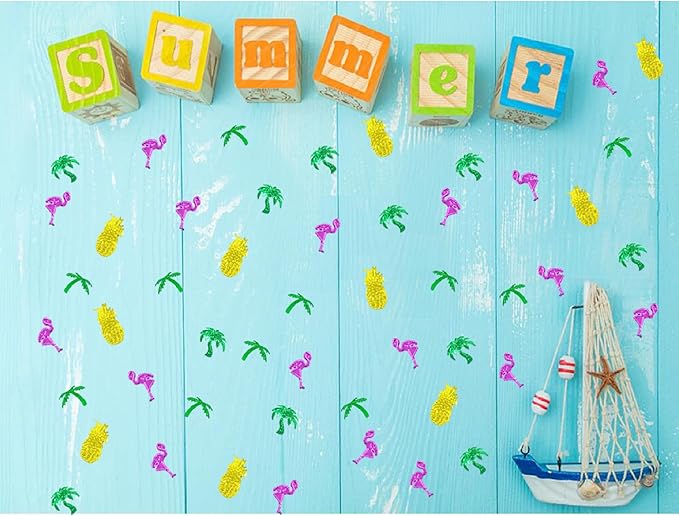 Confetti Table Foil Metallic Sequins Tropical Jungle Safari Festival for Birthday Baby Shower Wedding Engagement Party Favor Supplies or DIY(Summer)
