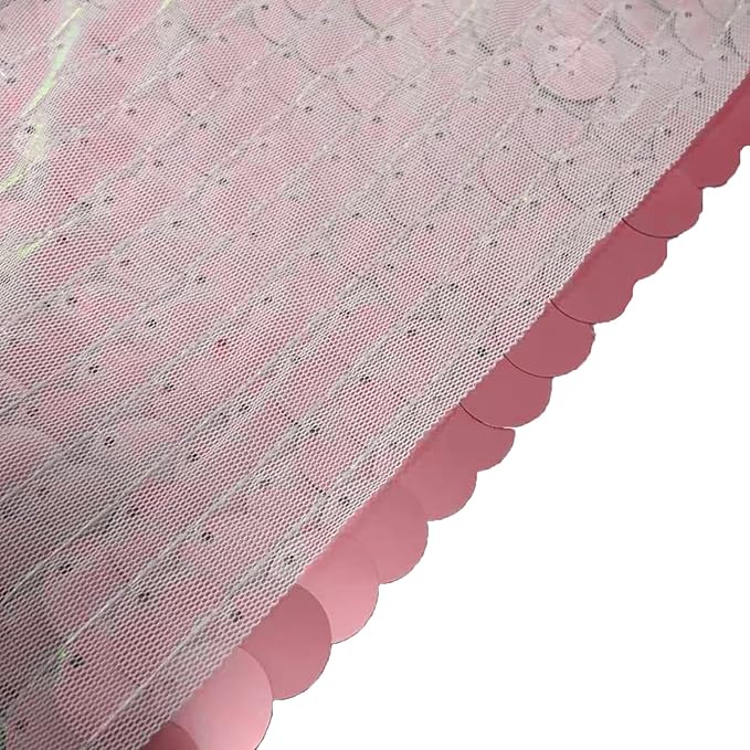 JYFLZQ Pink Payette Sequin Backdrop Curtains 8ft x 8ft 1 Panel Large Shimmer Wall Backdrop Big Sequin Background Drapes Thick Glitter Photo Booth Backdrops for Parties