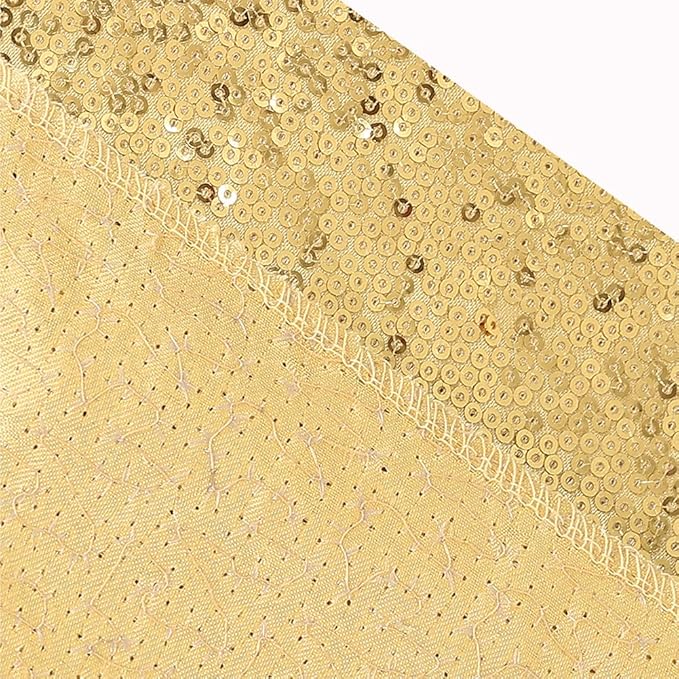 SquarePie Sequin Backdrop Curtain Not See Through Background for Wedding Party 20FT x 10FT Gold