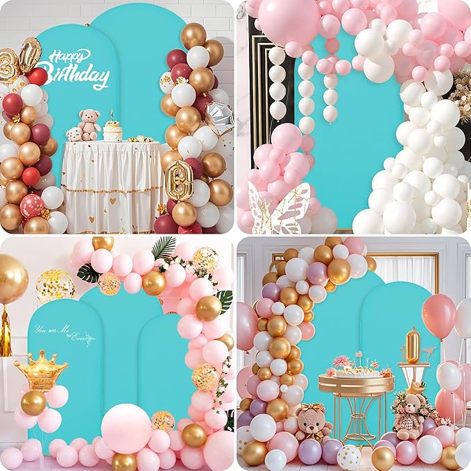 6.6FT Wedding Arch Covers Arch Backdrop Cover Arch Stand Covers Set Arch Cover Spandex Fabric Stretchy Backdrop for Wedding Birthday Party Decoration Baby Shower (Sky Blue)