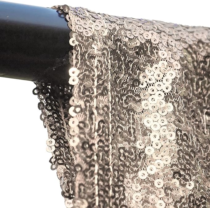 Champagne Sequin Backdrop Curtains 1 Panel 8FTx8FT Glitter Champagne Photo Backdrop Drapes Party Wedding Baby Shower Curtain Sparkle Photography Background