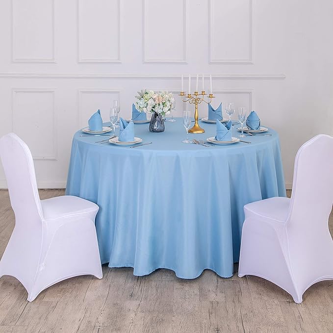 70 inch Round Tablecloth Washable Polyester Table Cloth Decorative Table Cover for Wedding Party Dining Banquet（70 inch,Blue Mist）