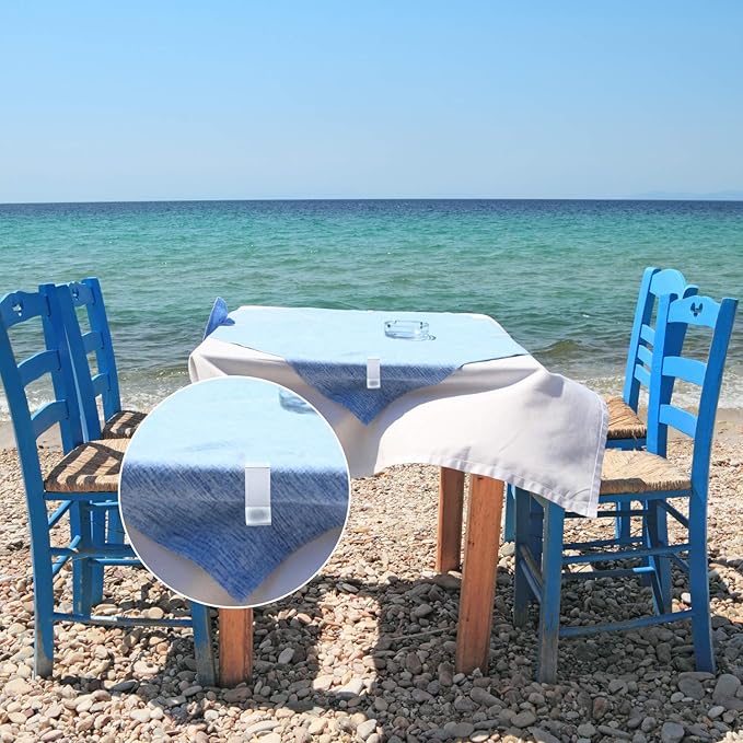 Boao 50 Packs Table Skirt Cover Clips Plastic Tablecloth Clips for Outdoor Party Dining Home 1 3/5 to 1 4/5 Inches