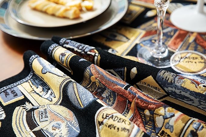 13×72 Inch Table Runner, Retro-Luxury Tassels Series for Kitchen Dining Table Holiday Decoration (Yankee Style)