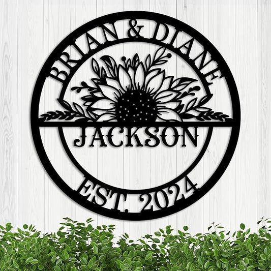 Custom Metal Sign – Personalized Wedding Sign, Last Name Established Sign, Family Name Sign, Perfect Anniversary Couple Gift